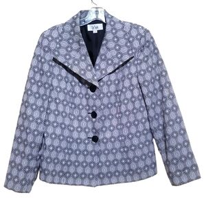 Le Suit  Women's Gray and White Blazer Jacket Sz 12